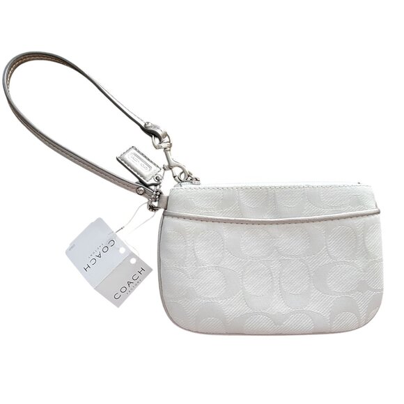 Coach Handbags - Coach White Wristlet Clutch